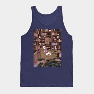 A Gentleman Cat in His Library Tank Top